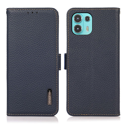 Leather Case Stands Flip Cover Holder B03H for Motorola Moto Edge 20 Lite 5G Blue