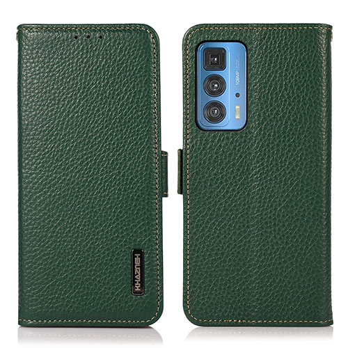 Leather Case Stands Flip Cover Holder B03H for Motorola Moto Edge 20 Pro 5G Green