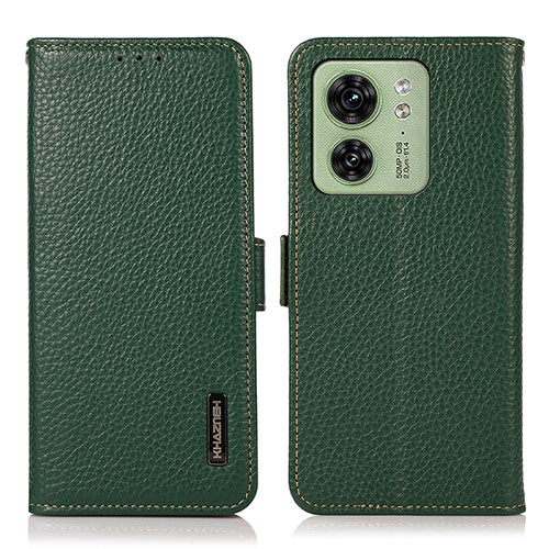 Leather Case Stands Flip Cover Holder B03H for Motorola Moto Edge (2023) 5G Green