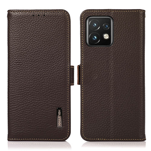 Leather Case Stands Flip Cover Holder B03H for Motorola Moto Edge 40 Pro 5G Brown