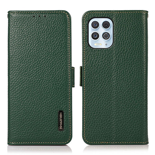 Leather Case Stands Flip Cover Holder B03H for Motorola Moto Edge S 5G Green