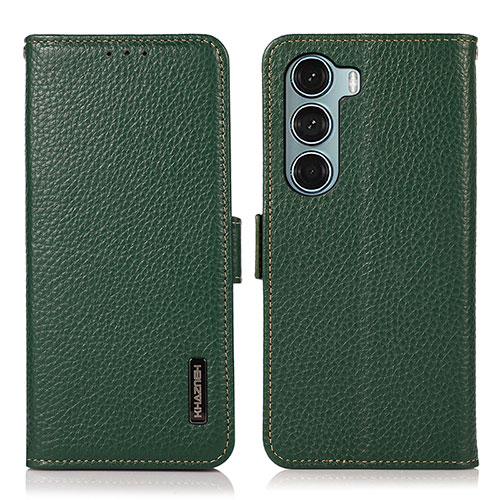 Leather Case Stands Flip Cover Holder B03H for Motorola Moto Edge S30 5G Green