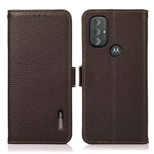 Leather Case Stands Flip Cover Holder B03H for Motorola Moto G Play Gen 2 Brown