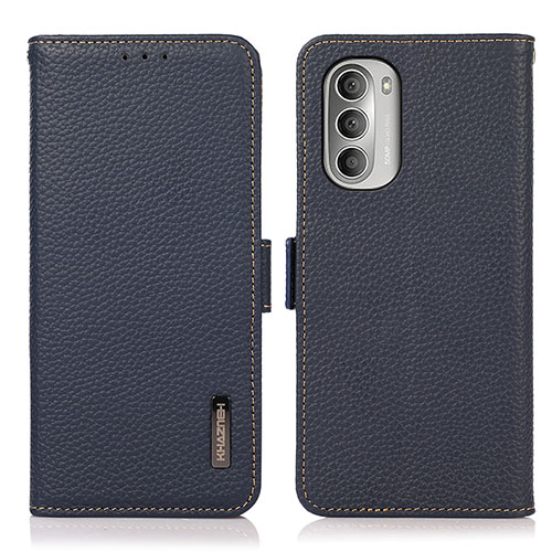 Leather Case Stands Flip Cover Holder B03H for Motorola Moto G Stylus (2022) 4G Blue
