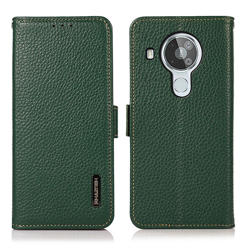 Leather Case Stands Flip Cover Holder B03H for Nokia 7.3 Green
