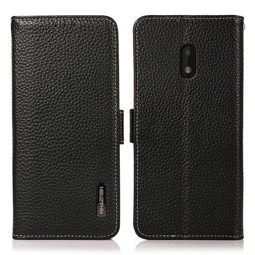 Leather Case Stands Flip Cover Holder B03H for Nokia C01 Plus Black