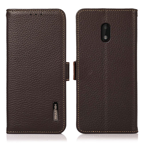 Leather Case Stands Flip Cover Holder B03H for Nokia C01 Plus Brown