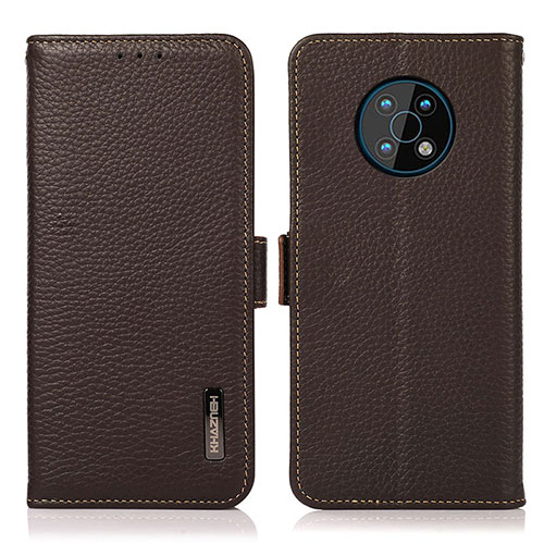 Leather Case Stands Flip Cover Holder B03H for Nokia G50 5G Brown