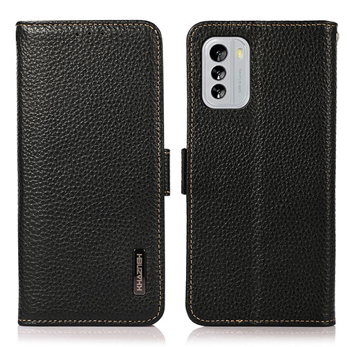 Leather Case Stands Flip Cover Holder B03H for Nokia G60 5G Black