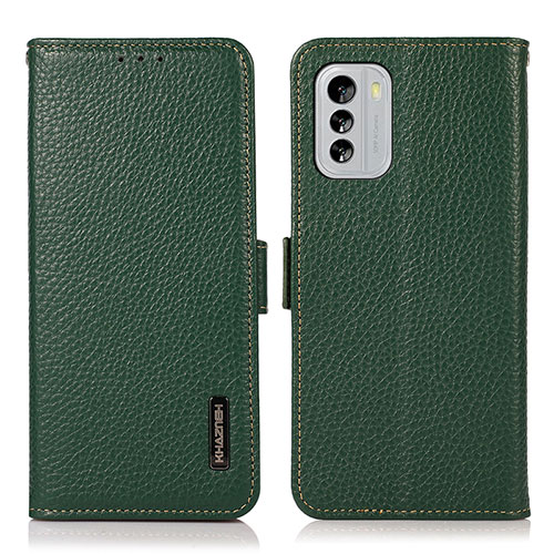 Leather Case Stands Flip Cover Holder B03H for Nokia G60 5G Green