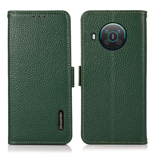 Leather Case Stands Flip Cover Holder B03H for Nokia X10 Green