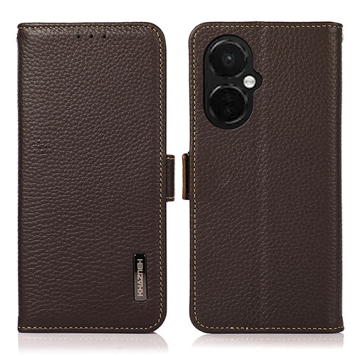 Leather Case Stands Flip Cover Holder B03H for OnePlus Nord CE 3 5G Brown