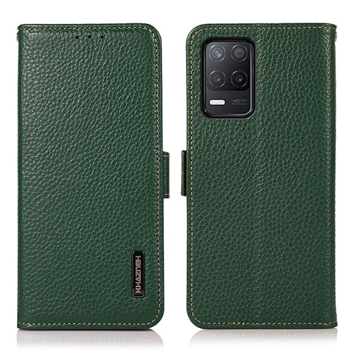 Leather Case Stands Flip Cover Holder B03H for Realme 8s 5G Green