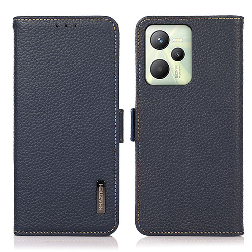 Leather Case Stands Flip Cover Holder B03H for Realme C35 Blue