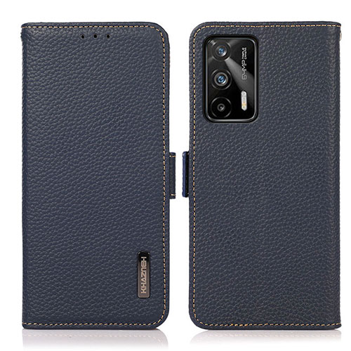 Leather Case Stands Flip Cover Holder B03H for Realme GT 5G Blue