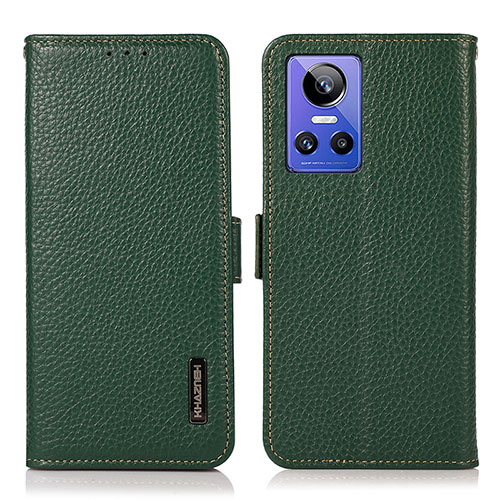 Leather Case Stands Flip Cover Holder B03H for Realme GT Neo3 5G Green