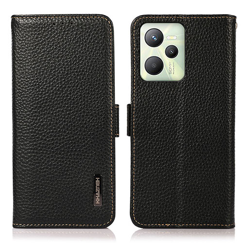 Leather Case Stands Flip Cover Holder B03H for Realme Narzo 50A Prime Black