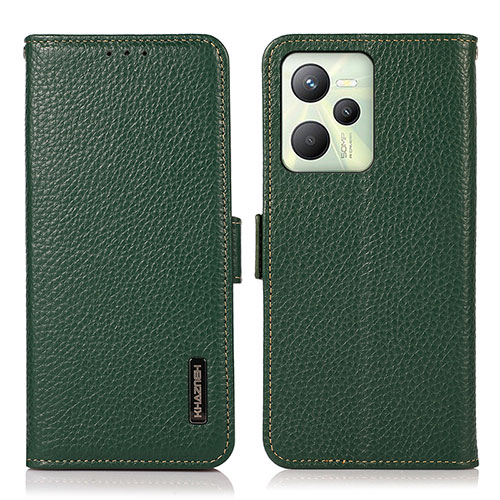 Leather Case Stands Flip Cover Holder B03H for Realme Narzo 50A Prime Green