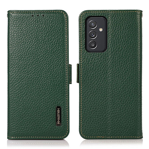 Leather Case Stands Flip Cover Holder B03H for Samsung Galaxy A15 LTE Green