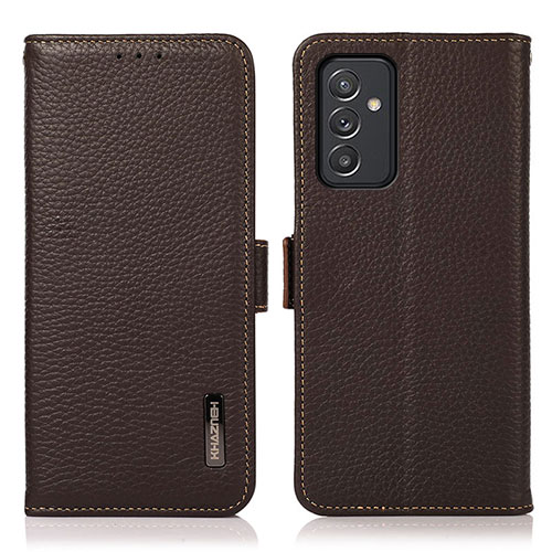 Leather Case Stands Flip Cover Holder B03H for Samsung Galaxy A24 4G Brown