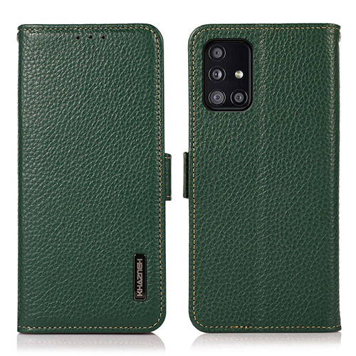 Leather Case Stands Flip Cover Holder B03H for Samsung Galaxy A51 4G Green