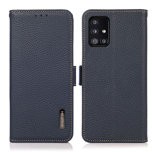 Leather Case Stands Flip Cover Holder B03H for Samsung Galaxy A51 5G Blue