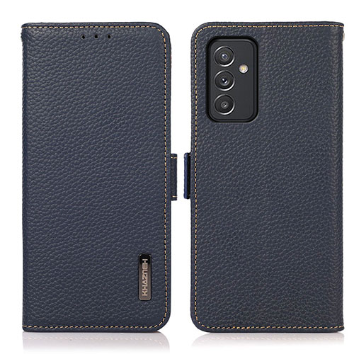 Leather Case Stands Flip Cover Holder B03H for Samsung Galaxy A55 5G Blue