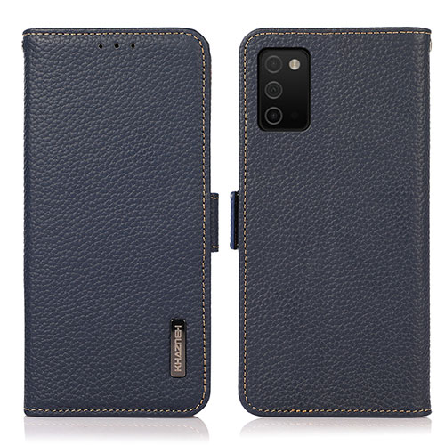 Leather Case Stands Flip Cover Holder B03H for Samsung Galaxy F02S SM-E025F Blue