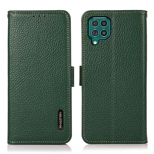 Leather Case Stands Flip Cover Holder B03H for Samsung Galaxy F62 5G Green