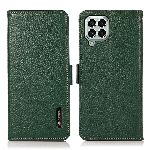 Leather Case Stands Flip Cover Holder B03H for Samsung Galaxy M33 5G Green