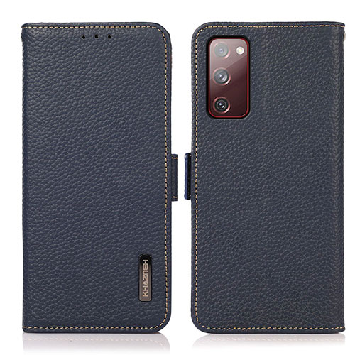 Leather Case Stands Flip Cover Holder B03H for Samsung Galaxy S20 Lite 5G Blue