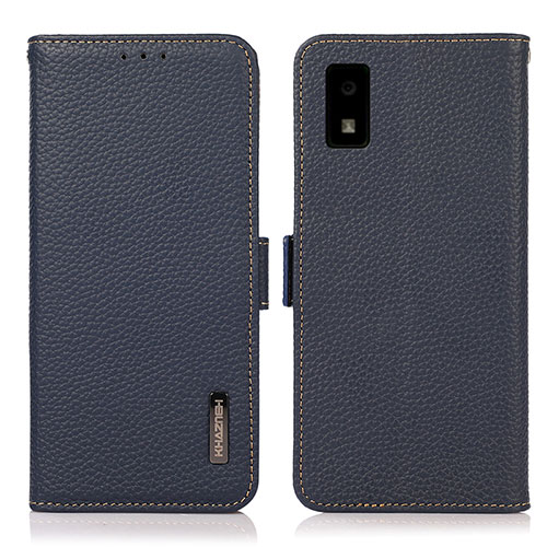 Leather Case Stands Flip Cover Holder B03H for Sharp Aquos wish Blue