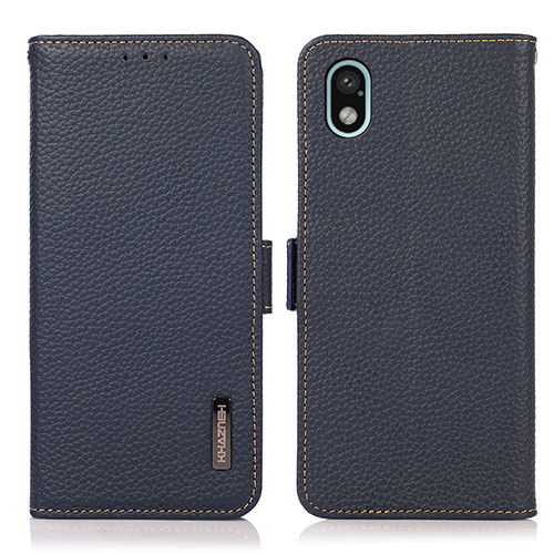 Leather Case Stands Flip Cover Holder B03H for Sony Xperia Ace III Blue