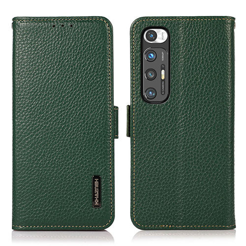 Leather Case Stands Flip Cover Holder B03H for Xiaomi Mi 10S 5G Green