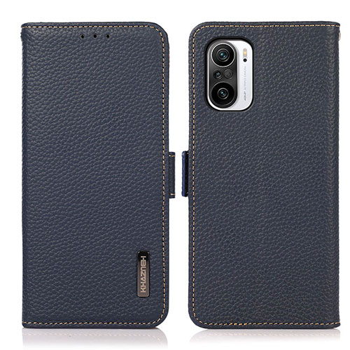 Leather Case Stands Flip Cover Holder B03H for Xiaomi Mi 11i 5G Blue