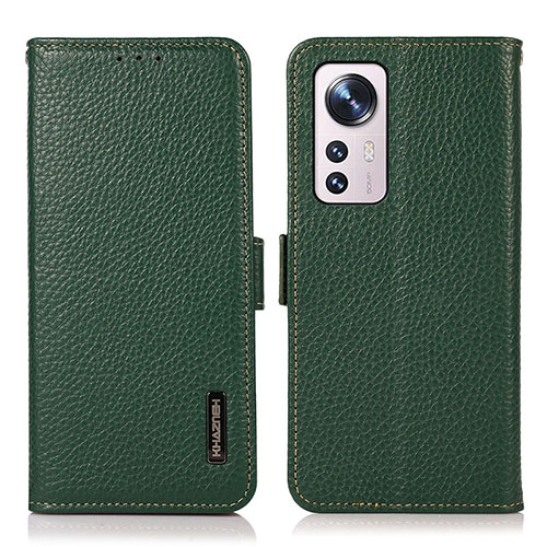 Leather Case Stands Flip Cover Holder B03H for Xiaomi Mi 12 Lite 5G Green