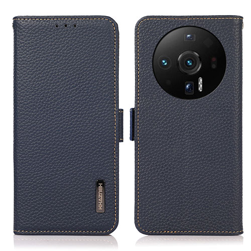 Leather Case Stands Flip Cover Holder B03H for Xiaomi Mi 12 Ultra 5G Blue