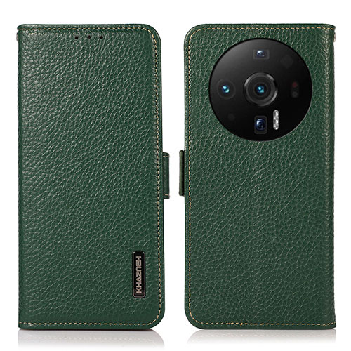 Leather Case Stands Flip Cover Holder B03H for Xiaomi Mi 12S Ultra 5G Green