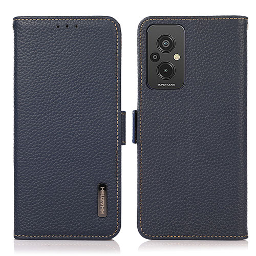 Leather Case Stands Flip Cover Holder B03H for Xiaomi Redmi 11 Prime 4G Blue