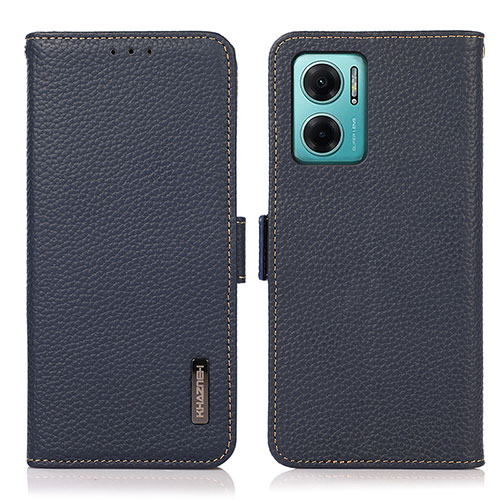 Leather Case Stands Flip Cover Holder B03H for Xiaomi Redmi 11 Prime 5G Blue
