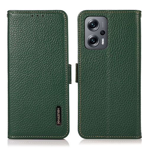 Leather Case Stands Flip Cover Holder B03H for Xiaomi Redmi K50i 5G Green