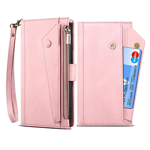 Leather Case Stands Flip Cover Holder B03S for Nokia XR20 Pink