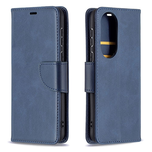 Leather Case Stands Flip Cover Holder B04F for Huawei P50 Pro Blue