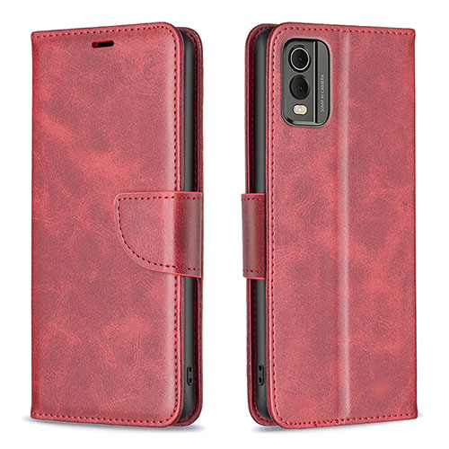 Leather Case Stands Flip Cover Holder B04F for Nokia C32 Red