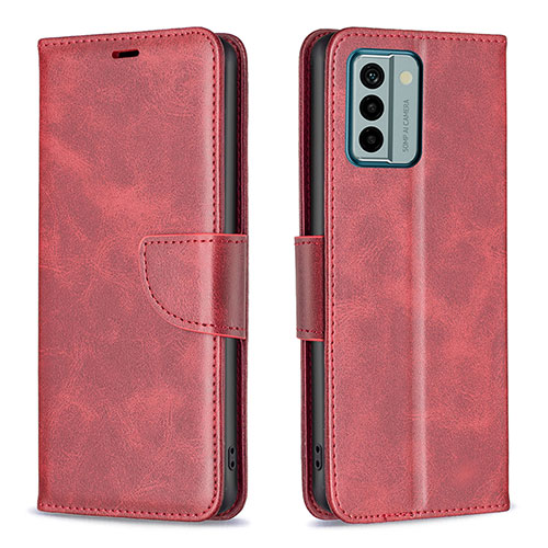 Leather Case Stands Flip Cover Holder B04F for Nokia G22 Red