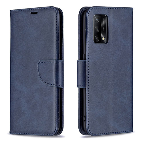 Leather Case Stands Flip Cover Holder B04F for Oppo F19s Blue