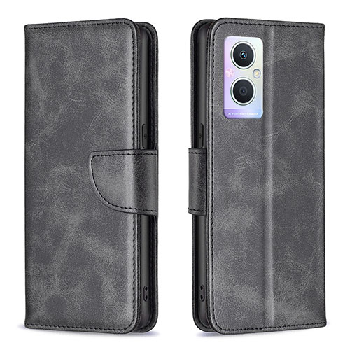 Leather Case Stands Flip Cover Holder B04F for Oppo F21s Pro 5G Black