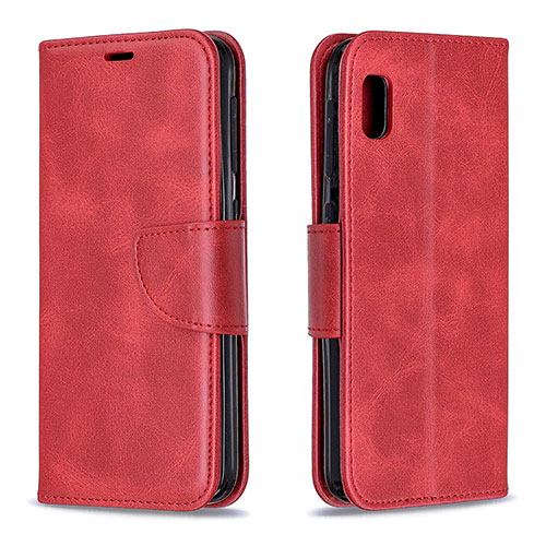 Leather Case Stands Flip Cover Holder B04F for Samsung Galaxy A10e Red
