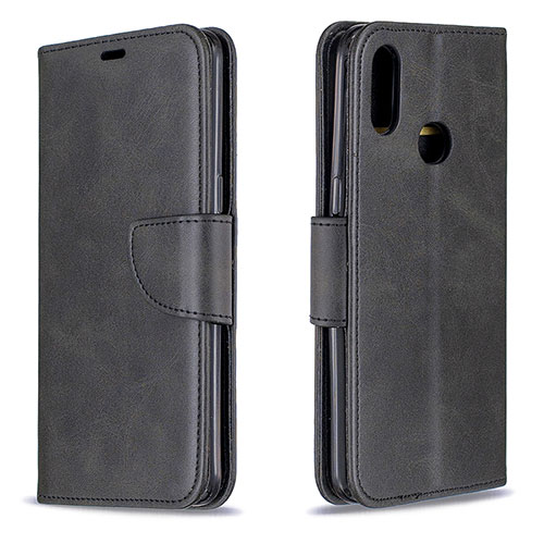 Leather Case Stands Flip Cover Holder B04F for Samsung Galaxy A10s Black