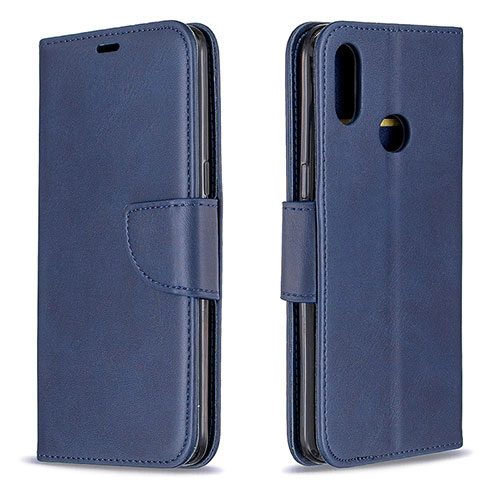 Leather Case Stands Flip Cover Holder B04F for Samsung Galaxy A10s Blue